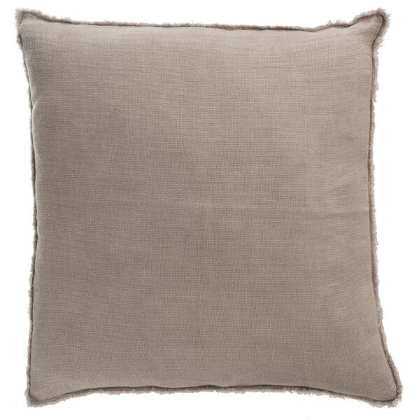 Zelený opraný ľanový vankúš so strapcami Stonewashed - 45*10*45 cm - J-Line by Jolipa
