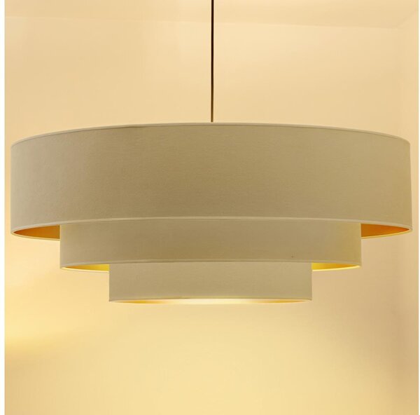 Brilagi - Závesné svietidlo na lanku LUNETA 3xE27/60W/230V pr. 80 cm krémová/zlatá