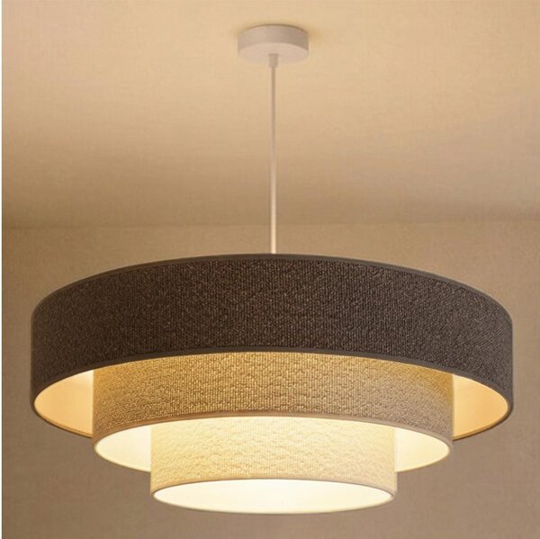 Brilagi - Závesný luster na lanku LUNETA 3xE27/60W/230V priemer 80 cm sivá/krémová/biela