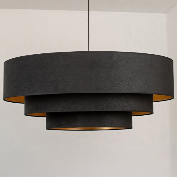 Brilagi - Závesný luster na lanku LUNETA 3xE27/60W/230V pr. 80 cm čierna/zlatá