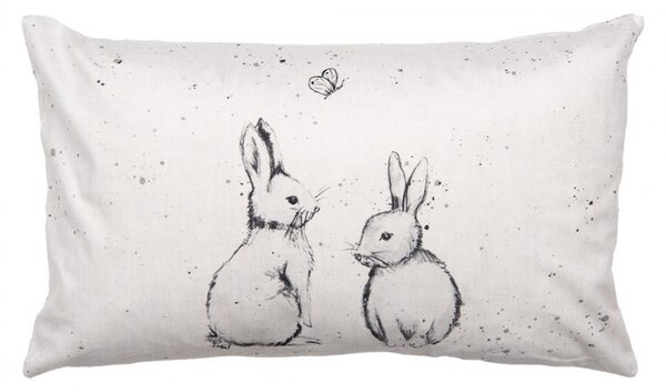 Béžová obliečka na vankúš s králikmi Bunny Buddies - 30*50 cm - Clayre & Eef