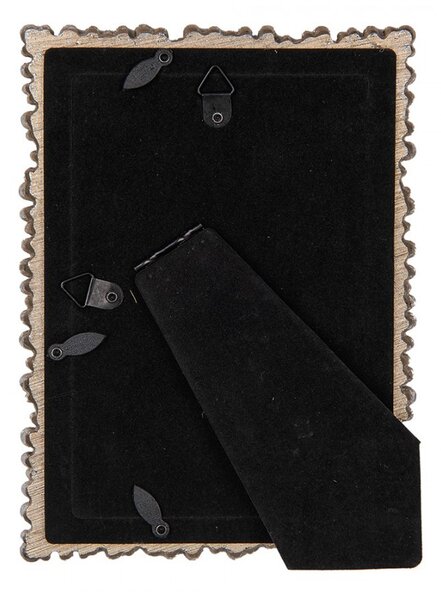 Strieborno-zlatý antik fotorámik so zdobením - 13*2*18 cm / 10*15 cm - Clayre & Eef