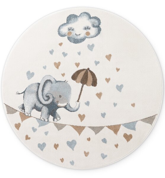 Villeroy & Boch, Detský kusový koberec Villeroy & Boch Boho Kids 106303 Cream Multicolor kruh, 160x160 (priemer) kruh, biela, viacfarebná, detská izba