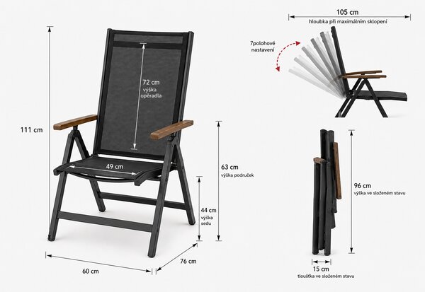 Doppler EXPERT WOOD Plus polohovacie záhradné kreslo Doppler