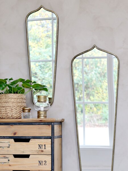 Mosadzná antik kovová lampáš na úzku sviečku - 11*15 cm - Chic Antique