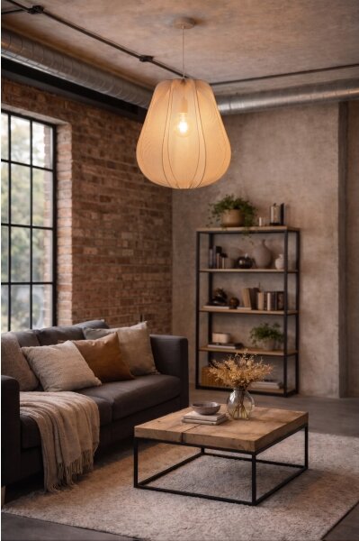 Brilagi - LED luster na lanku ARVEN 1xE27/8W/230V priemer 37 cm béžová