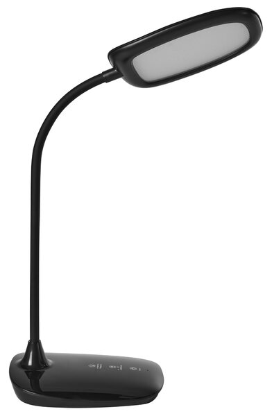 Stolná LED lampa čierna syntetický materiál 3 režimy teploty svetla so stmievačom nastaviteľná kancelária