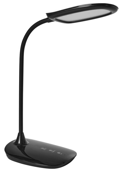 Stolná LED lampa čierna syntetický materiál 3 režimy teploty svetla so stmievačom nastaviteľná kancelária