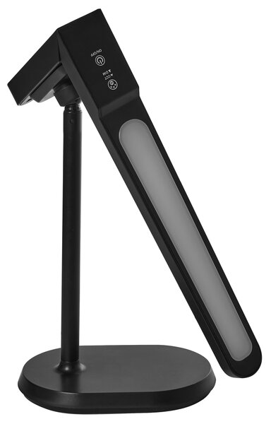 Stolná LED lampa čierna syntetický materiál multifunkčná 3 režimy teploty svetla so stmievačom odnímateľná nastaviteľná kancelária