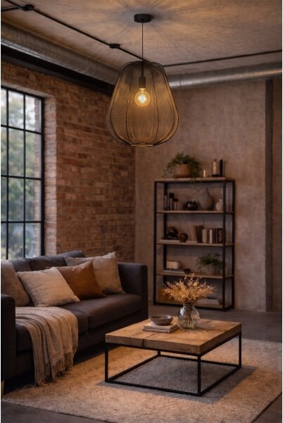 Brilagi - LED luster na lanku ARVEN 1xE27/8W/230V priemer 37 cm čierny