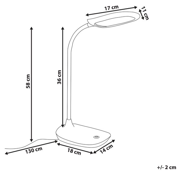 Stolná LED lampa čierna syntetický materiál 3 režimy teploty svetla so stmievačom nastaviteľná kancelária