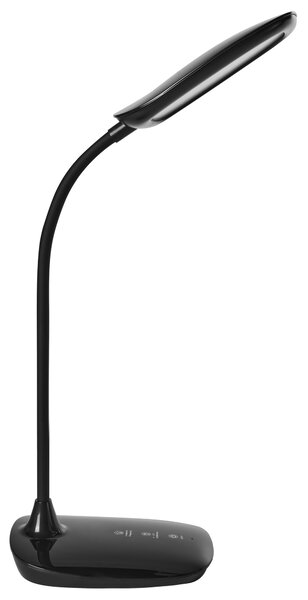 Stolná LED lampa čierna syntetický materiál 3 režimy teploty svetla so stmievačom nastaviteľná kancelária