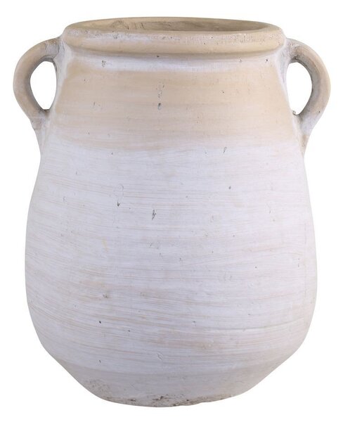 Šedo-béžová antik váza s uškami French Unique M - 27*25*31cm - Chic Antique
