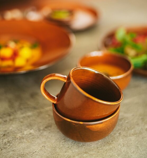 Rustikálne modrý keramický hrnček Chef - 12*9*8 cm / 320 ml - HKLIVING