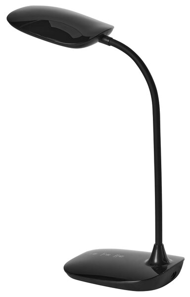 Stolná LED lampa čierna syntetický materiál 3 režimy teploty svetla so stmievačom nastaviteľná kancelária