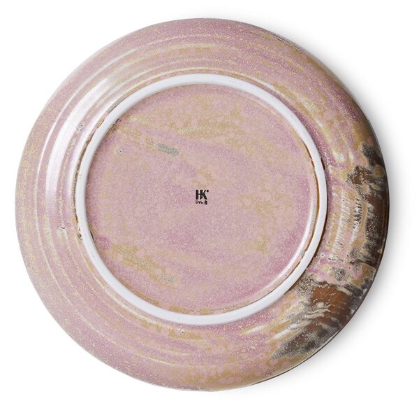 Rustikálne ružový porcelánový dezertný tanier Chef - Ø 20*3 cm - HKLIVING