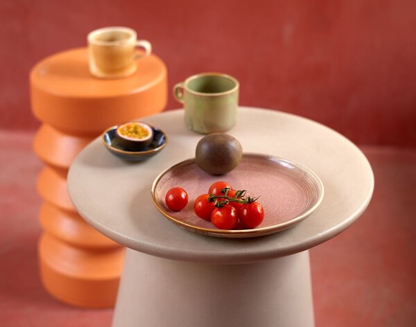 Rustikálne ružový porcelánový dezertný tanier Chef - Ø 20*3 cm - HKLIVING