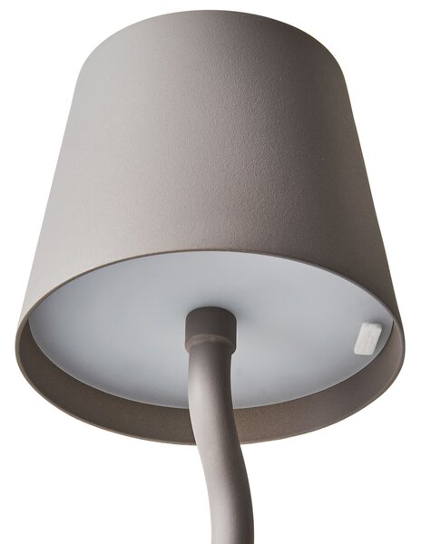 Stolná lampa béžová železo hliník s dotykovým vypínačom nabíjanie cez USB kábel bezdrôtová moderný štýl interiér exteriér