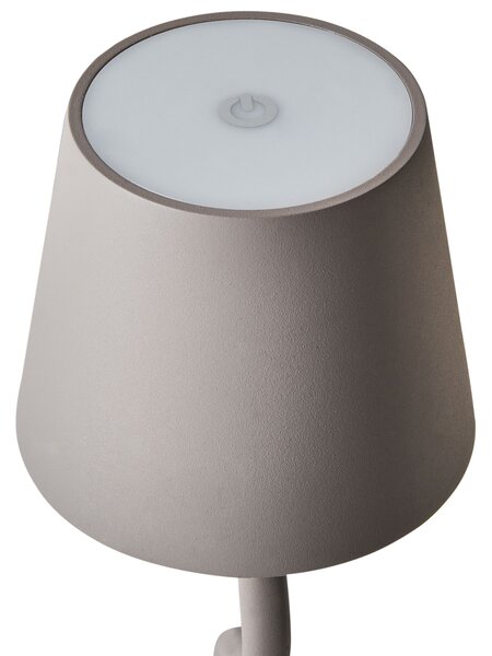 Stolná lampa béžová železo hliník s dotykovým vypínačom nabíjanie cez USB kábel bezdrôtová moderný štýl interiér exteriér