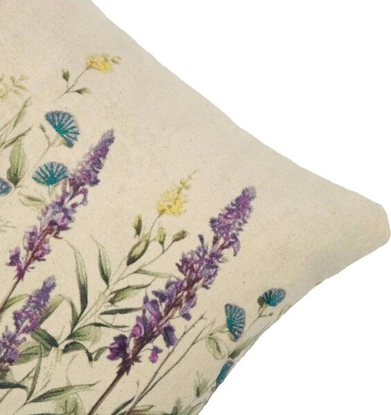 Béžový vankúš s divokými kvetmi Wild Flowers - 40*60*10cm - Mars & More