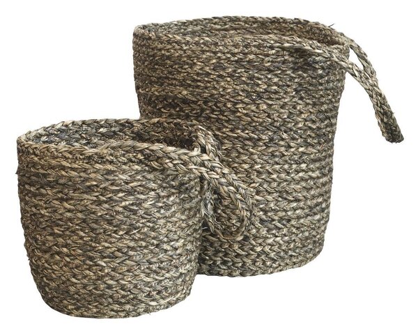 2ks závesný úložný kôš z morskej trávy Loani - Ø 27*30/ Ø 20*20 cm - Chic Antique
