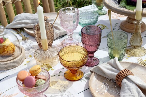Set 6ks farebných pohárov na víno Saint-Émilion - Ø 7,5*14 cm / 230ml - Chic Antique