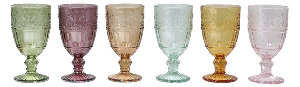 Set 6ks farebných pohárov na víno Saint-Émilion - Ø 7,5*14 cm / 230ml - Chic Antique