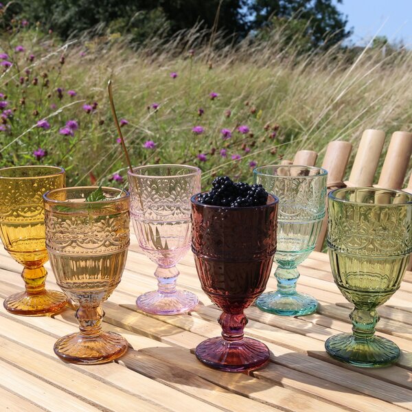 Set 6ks farebných pohárov na víno Saint-Émilion - Ø 7,5*14 cm / 230ml - Chic Antique