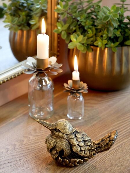 Bronzová antik dekorácia socha vtáčika - 11*7*9 cm - Chic Antique