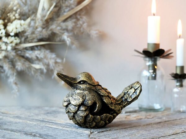 Bronzová antik dekorácia socha vtáčika - 11*7*9 cm - Chic Antique
