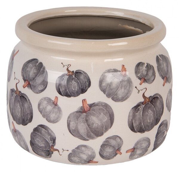 Keramický kvetináč s tekvicami Country Style Pumpkin - Ø 20*15 cm - Clayre & Eef