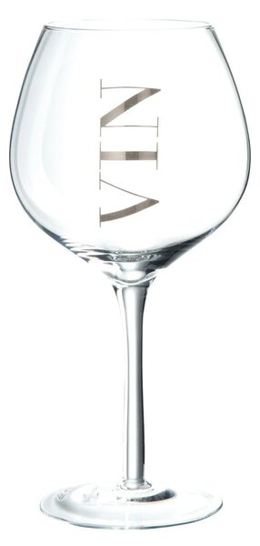 Poháre na víno so strieborným nápisom Vin Silver - Ø 10*22 cm - J-Line by Jolipa