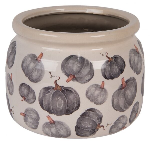 Keramický kvetináč s tekvicami Country Style Pumpkin - Ø 20*15 cm - Clayre & Eef