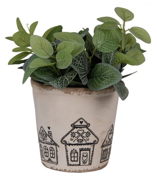 Planter ? 17x16 Cm Beige Ceramic Gingerbread House - ? 17*16 cm - Clayre & Eef