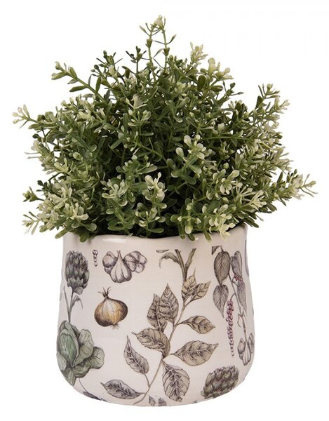 Keramický obal na kvetináč zelenina The Kitchen Garden S - Ø 14*12 cm - Clayre & Eef