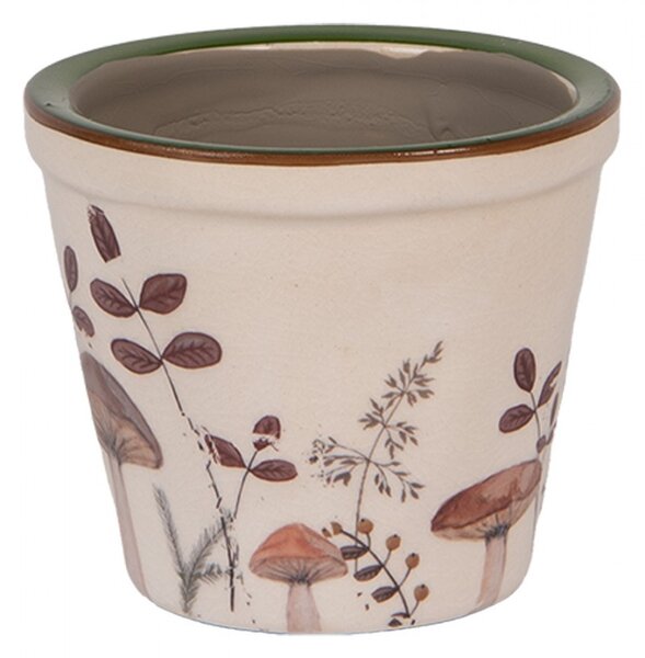 Béžový obal na kvetináč s hubkami Little Forest Jewels XS - Ø 8*7 cm - Clayre & Eef