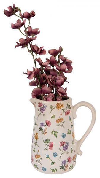 Keramický džbán s kvetinami Colourful Flowers L - 21*15*23 cm - Clayre & Eef