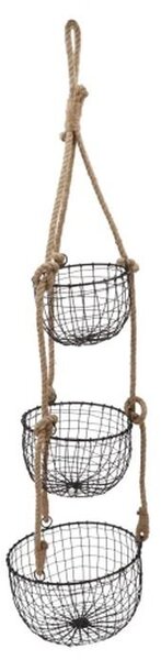 Set 3ks okrúhly ratanový košík Rattan Brown - Ø 44*18/ Ø 35*15/ Ø 24*12 cm - daan kromhout