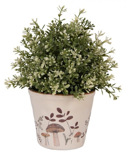 Béžový obal na kvetináč s hubkami Little Forest Jewels S - Ø 12*11 cm - Clayre & Eef