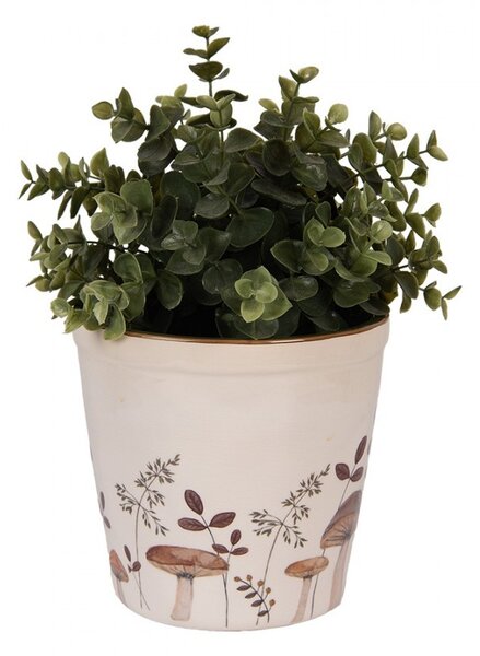 Béžový obal na kvetináč s hubkami Little Forest Jewels M - Ø 15*14 cm - Clayre & Eef