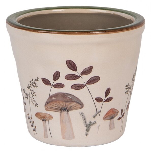 Béžový obal na kvetináč s hubkami Little Forest Jewels S - Ø 12*11 cm - Clayre & Eef