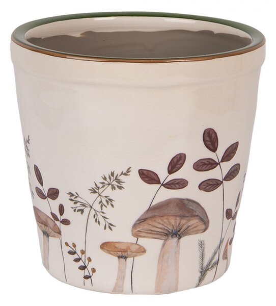 Béžový obal na kvetináč s hubkami Little Forest Jewels M - Ø 15*14 cm - Clayre & Eef