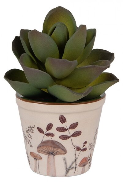 Béžový obal na kvetináč s hubkami Little Forest Jewels XS - Ø 8*7 cm - Clayre & Eef