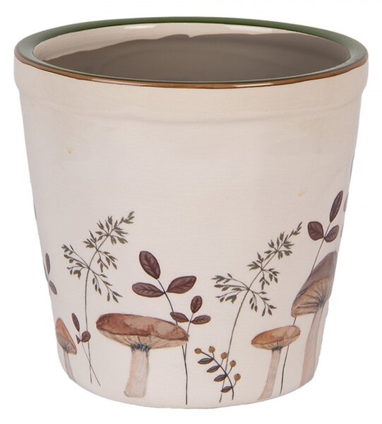 Béžový obal na kvetináč s hubkami Little Forest Jewels M - Ø 15*14 cm - Clayre & Eef