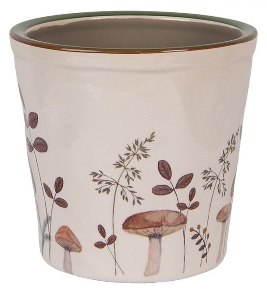 Béžový obal na kvetináč s hubkami Little Forest Jewels L - Ø 17*16 cm - Clayre & Eef