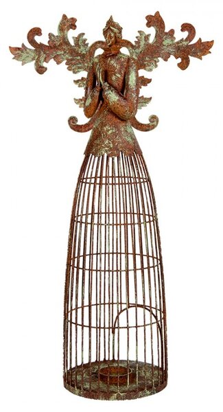 Candle Holder Angel 29x17x58 Cm Brown Metal Tea-Light Holder - 29*17*58 cm - Clayre & Eef
