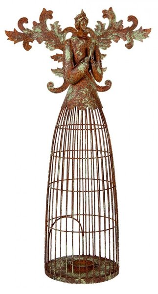 Candle Holder Angel 29x17x58 Cm Brown Metal Tea-Light Holder - 29*17*58 cm - Clayre & Eef