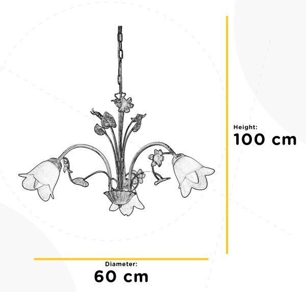 ONLI - Luster na reťazi BOTTON DORO 3xE14/6W/230V
