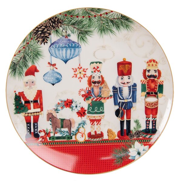 Dezertný porcelánový tanier s Luskáčikmi - Ø 21*2 cm - Clayre & Eef