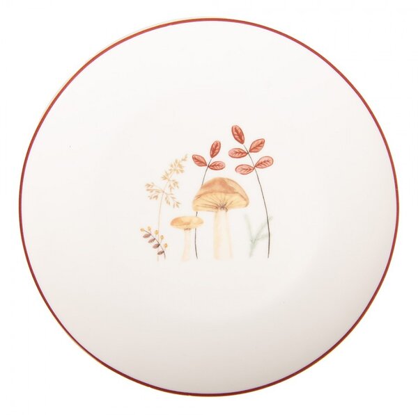 Biely porcelánový dezertný tanierik Little Forest Jewels - Ø 20*2 cm - Clayre & Eef